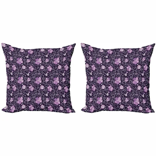 ABAKUHAUS Kussenhoes – Gebloemd 40x40 cm – Tweezijdig bedrukt – microvezel Lila