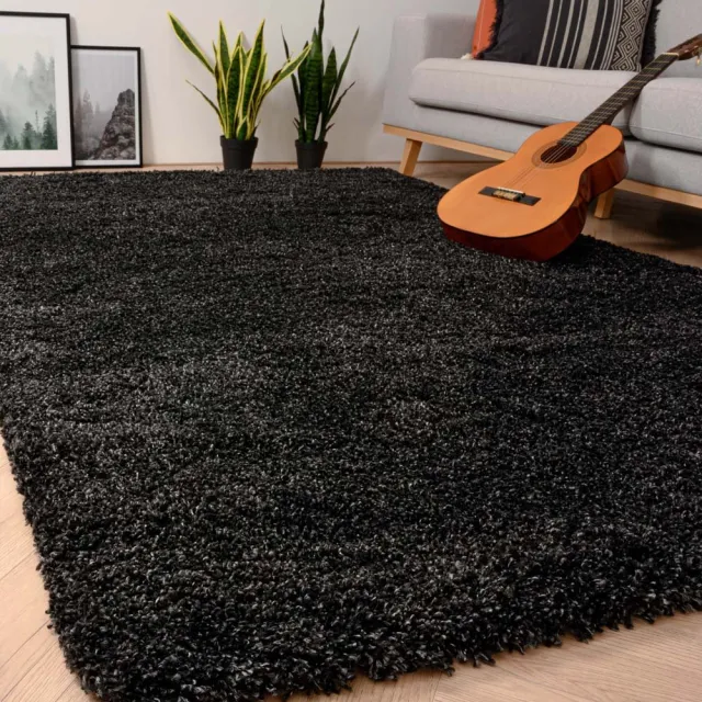Tapeso Hoogpolig vloerkleed - Shaggy Grand antraciet 200x300