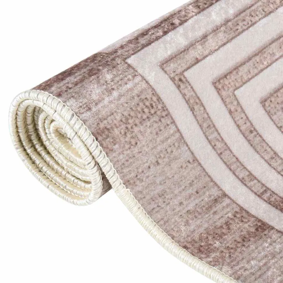 vidaXL Vloerkleed wasbaar 80x300 cm beige, foto 4