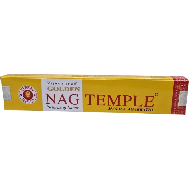 Golden Nag Wierook Stokjes - Golden Nag Wierook - Tempelwierook - 15 Gram - Los Pakje Bruin