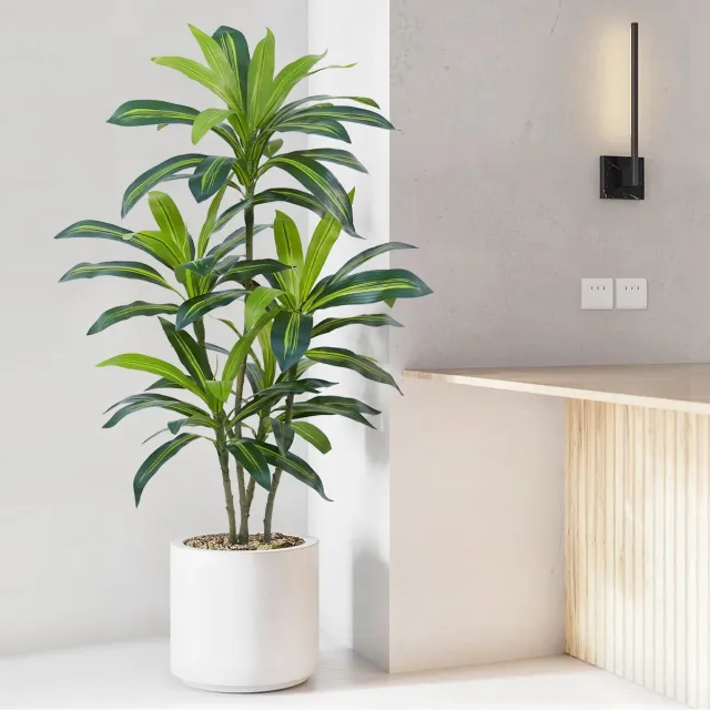 Ibenzoa Kunstmatige Dracaena Boom 120 cm voor Realistische Interieurdecoratie in Huis en Kantoor groen