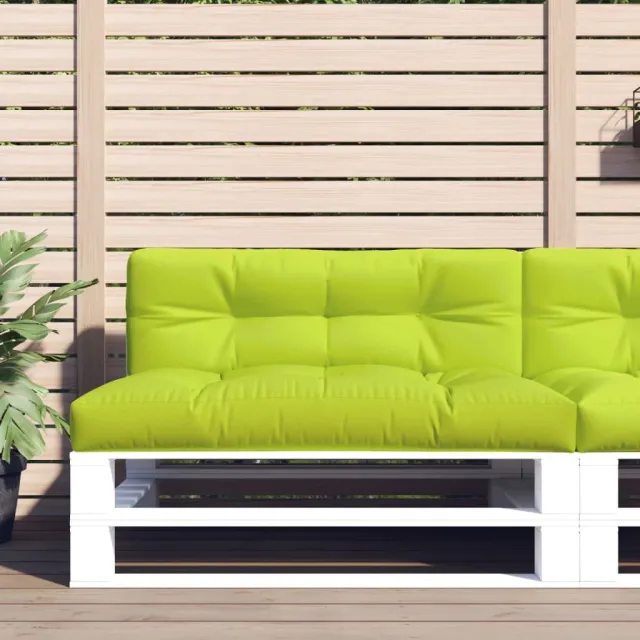 vidaXL Palletkussen 120x40x12 cm stof heldergroen