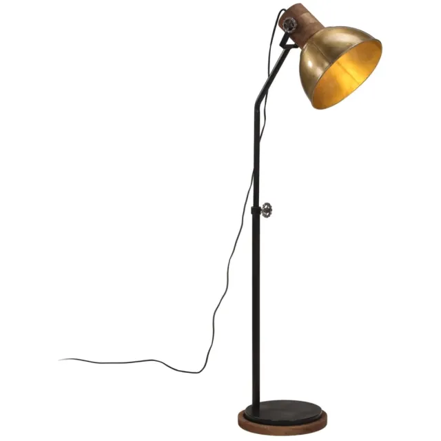 vidaXL Vloerlamp 25 W E27 30x30x100-150 cm antiek messingkleurig Bruin