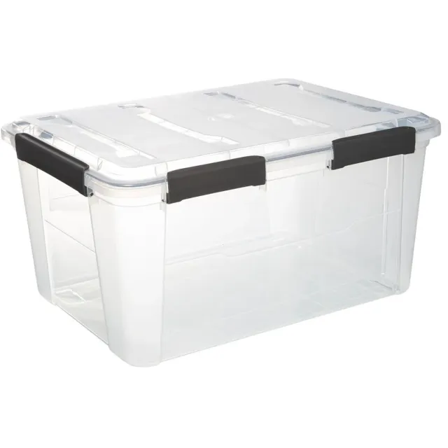 5Five® 5Five opberg Box met deksel - Solutions Protect - 50 liter - 58 x 38 x 32 cm - kunststof - transparant - extra stevig