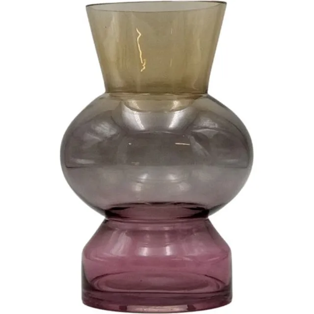 Rasteli Vaas - glas - geel - D15,5 x H24,5 cm - Opening 10 cm