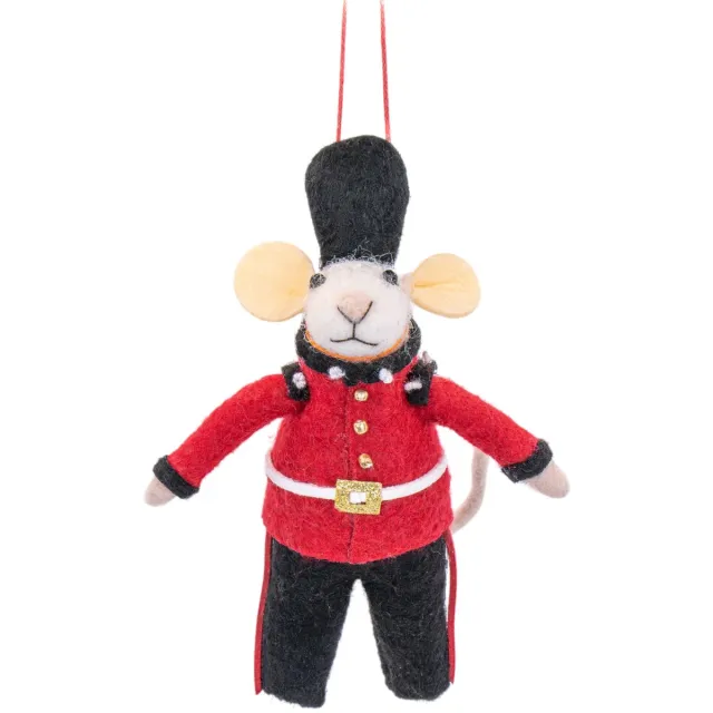 Sass & Belle Bewaker muis vilten kersthanger - Sass & Belle rood