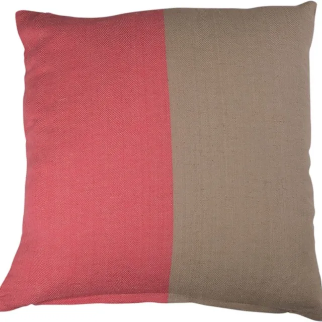 Linen & More Kussen Shanti Half Half Roze | 45 X 45 | Sierkussen Voor Woonkamer Of Slaapkamer