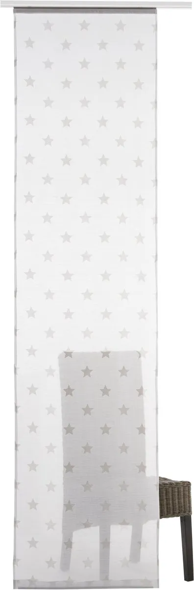 Elbersdrucke Schuifgordijn Star Allover 245x60 cm wit transparant Weiß