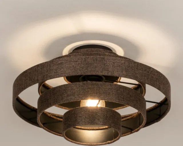 Lumidora Plafondlamp 31815 - Plafonniere - JULIA - E27 - Zwart - Bruin - Metaal - ⌀ 50 cm