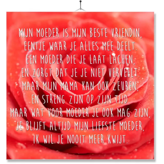 MC Living Tegel Met Opdruk | Kado | Cadeau | Moederdag | Mijn moeder is mijn beste vriendin Multi-Color