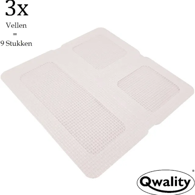 Qwality Hor Reparatie Tape Stukken - 3x Vellen (9 stukken) - Hor Reparatietape - Wit - Qwality® Wit - 3 Vellen