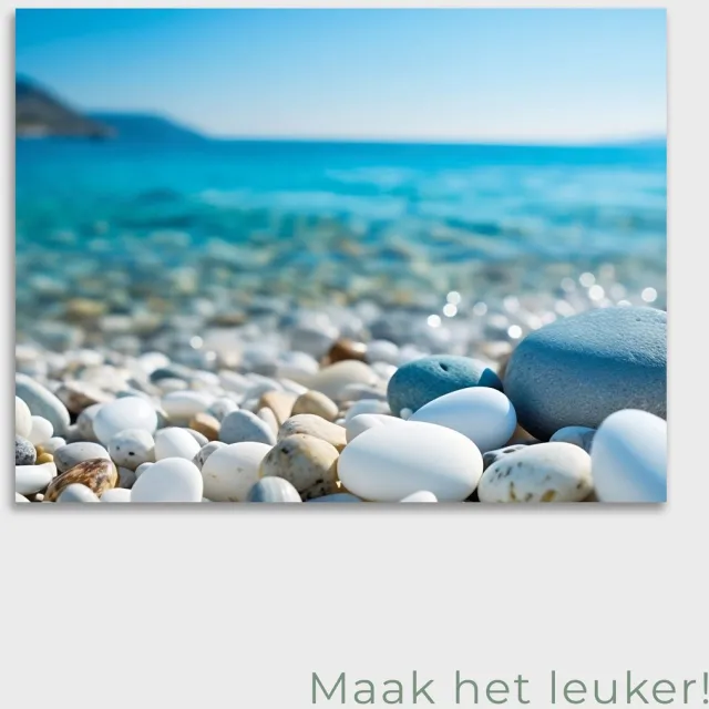 Maak het leuker Tuinposter Kiezelstrand - Posters voor in de tuin - Tuindecoratie - Tuinposter - 45 x 60 CM Meerkleurig