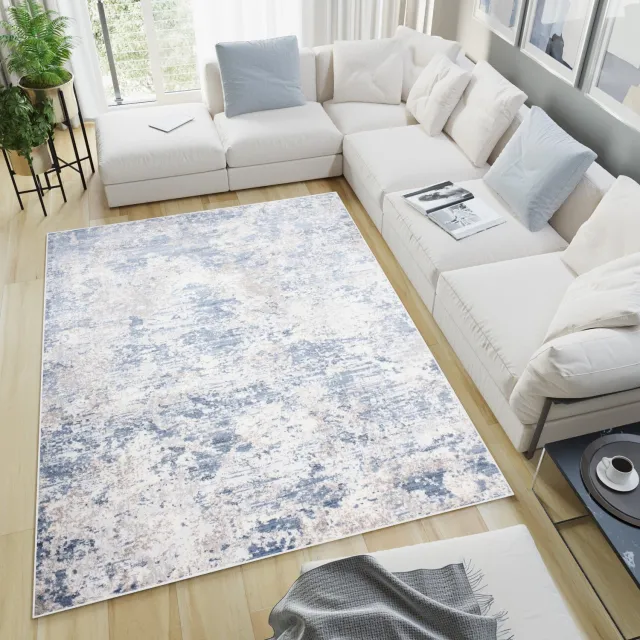 Tapiso Sky Vloerkleed Vintage Woonkamer Slaapkamer Tapijt Blauw Grijs