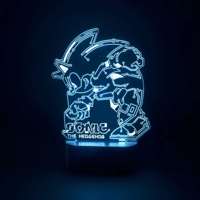Sonic the Hedgehog LED Tafellamp – Speed Circuit Design – Multicolor Nachtlamp – USB-C Meerkleurig