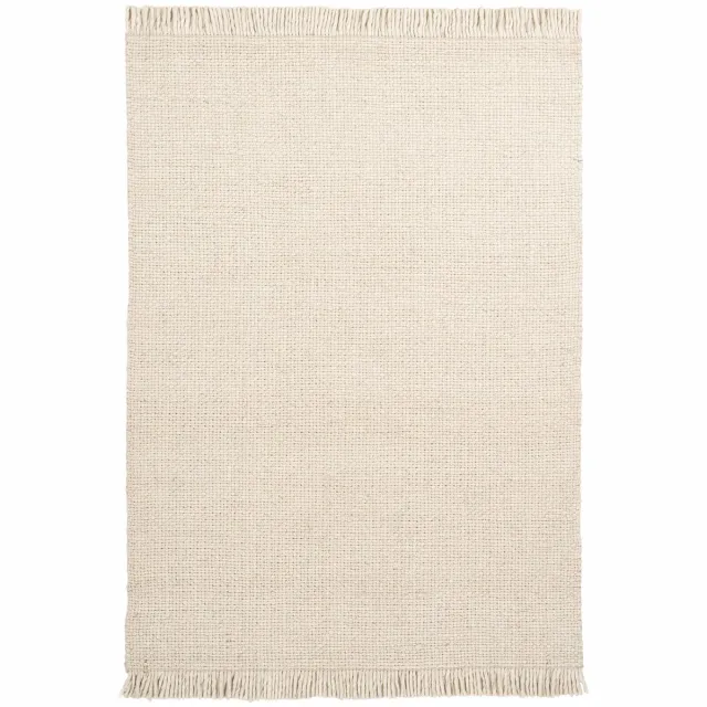 Padiro laagpolig vloerkleed met zachte uitstraling 200 x 290 cm - crème / offwhite - modern effen ontwerp - voor vloerverwarming - van wol, viscose en katoen beige
