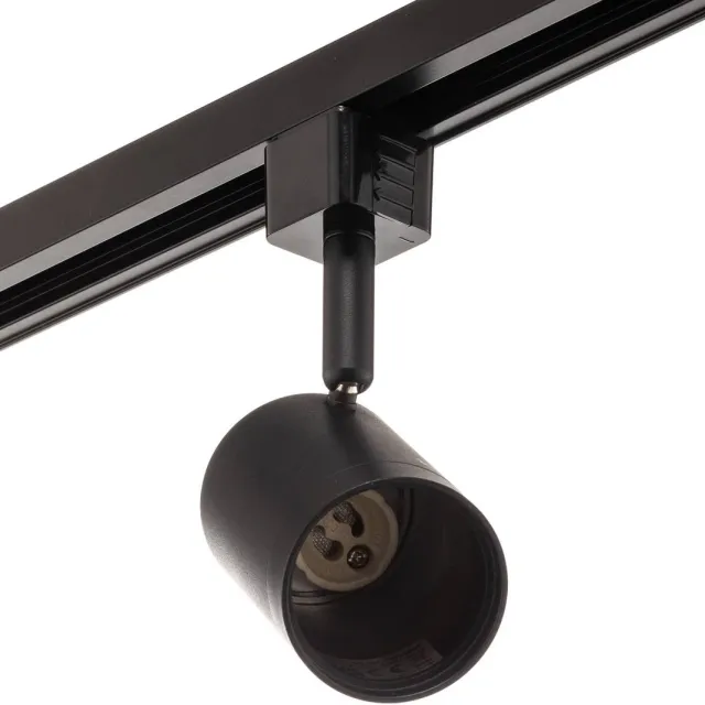PRIOS 1-fase railverlichting - 5lichts - Aluminium, ijzer, kunststof - H: 16 cm - GU10 - zwart