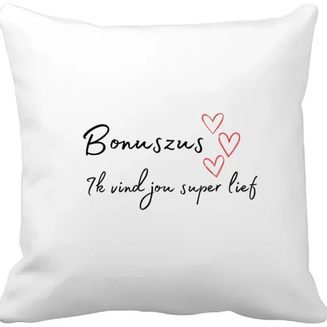 Akyol bonuszus ik vind jou super lief Kussen hoes - Zus - de liefste zus - verjaardag - cadeautje voor zus - zus artikelen - kado - geschenk - 40 bij 40 cm Multicolor