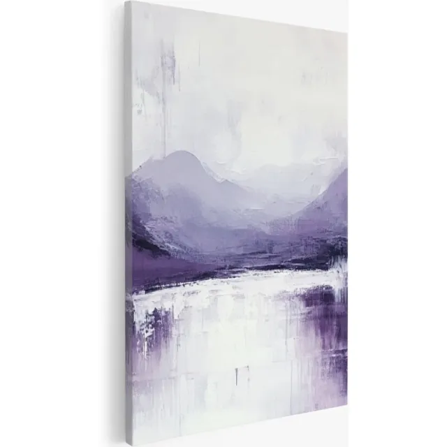 Saammp Canvas Schilderij - Paars - minimalistische kunst - Abstract - 100x150 - Foto op canvas - Wanddecoratie - Muurdecoratie Woonkamer - Kantoor Decoratie Multicolor