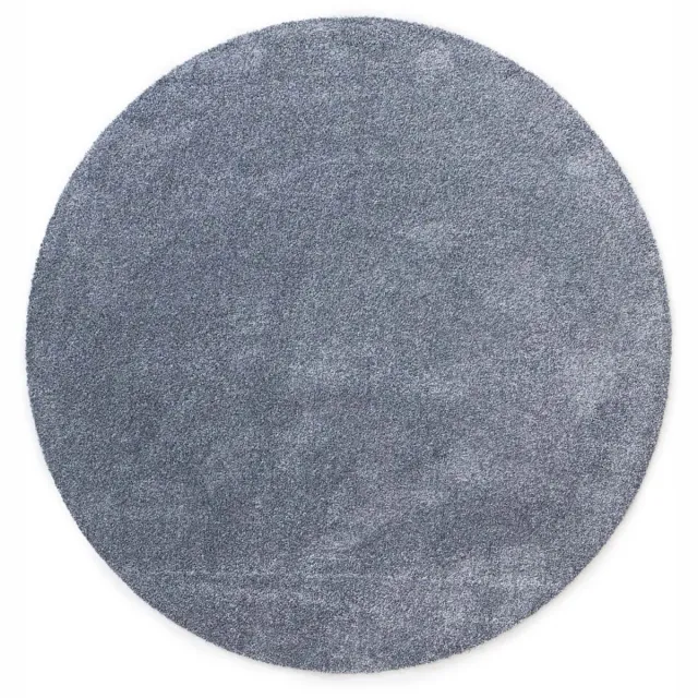 Tapeso Wasbaar vloerkleed rond - Fresh poederblauw 80