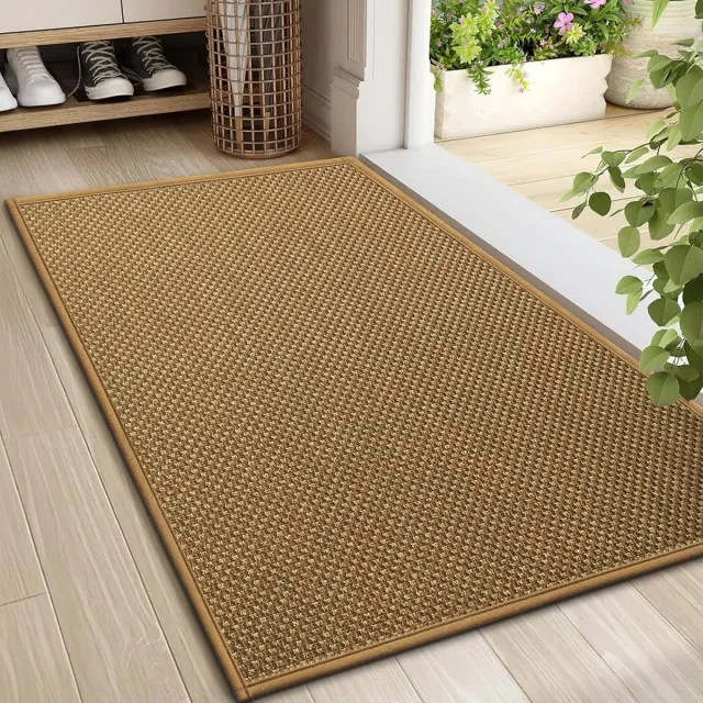 Flintry Deurmat 50x80cm - Antislip deurmat voor binnen - Rubberen achterkant, wasbare, absorberende deurmat, laag profiel, vuilafstotend, lichtbruin