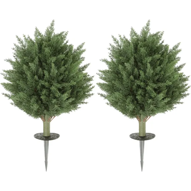 Homona Kunstplant Zypressenboom - Set van 2 - UV-bestendig - Ø40 x 60 cm - Groen