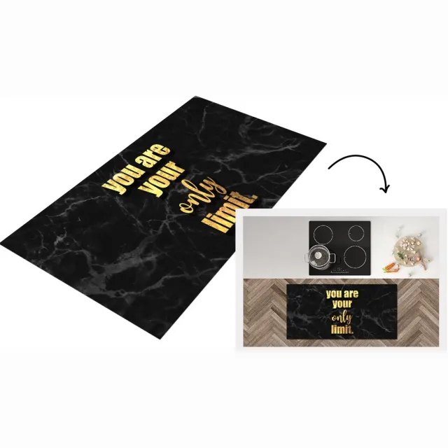 KitchenYeah Keukenloper - Loper keuken - Quotes - Motivatie - Goud - Marmer - Keukenloper vinyl