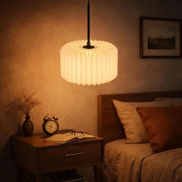 Glitzerlife Hanglampen - Vintage stijl - Origami ontwerp - 1xG9 - Dimbaar - Verstelbare lengte - Papieren kap metaal - Ø24cm - Wit - Oogbeschermend - Hanglampen Eetkamer Woonkamer Slaapkamer