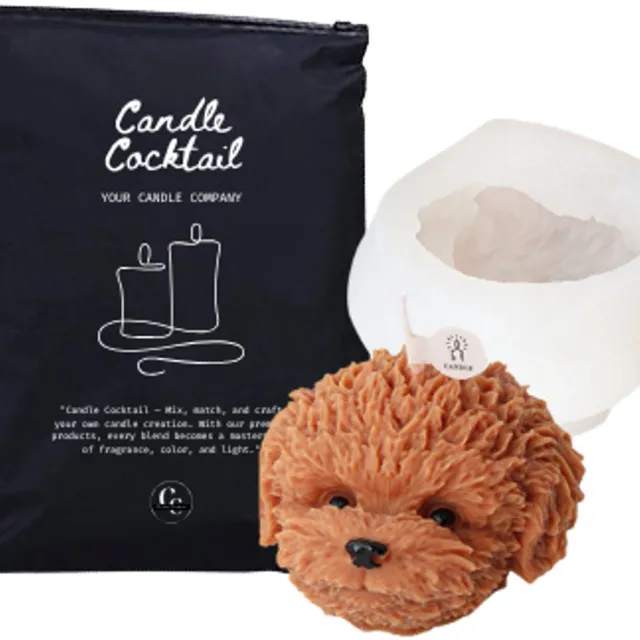 Candle Cocktail Teddy Hond Siliconen Mal #311 | 9 x 6,5 cm | Candle Cocktail® | 3D Gietmal | Kaarsenmal | Kaarsen Maken | Chocolade Mal | Zeepmal | Resin & Epoxy | Gips & Jesmonite | Flexibel | Herbruikbaar | Makkelijk Lossen | Inclusief Dustbag | DIY Teddy Hondje