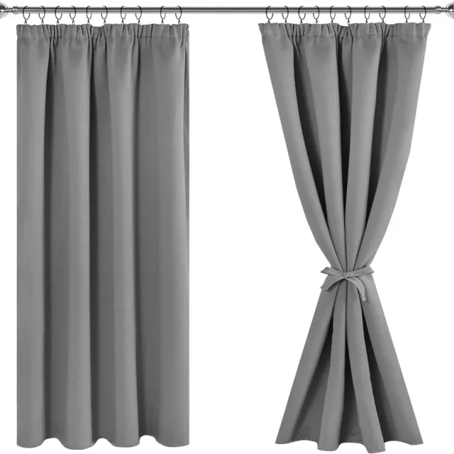 JIUZHEN Ondoorzichtige gordijnen grijs - set van 2 - 140 x 145 cm - 100% polyester