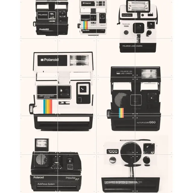 IXXI Instant Camera Collection, Florent Bodart - 80 x 100 cm - Grote wanddecoratie en posters - Illustraties, Fotografie, Vintage, Klassiek Zwart en wit / Wit
