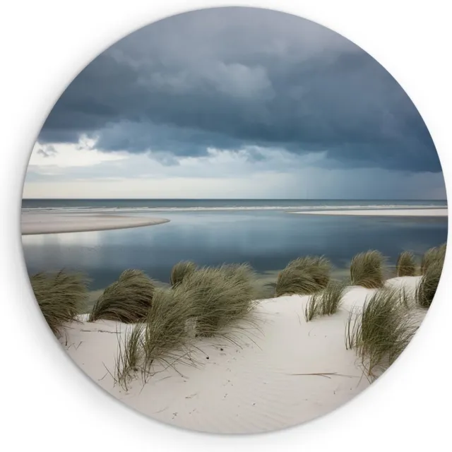 Saammp Forex Muurcirkel - Strand - Zee - duinen - Ø 80 - Wandcirkel - Wanddecoratie Cirkel - muurdecoratie Woonkamer - Slaapkamer decoratie - Rond Schilderij