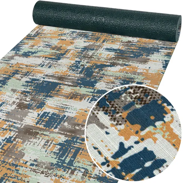 ANRO Keukenloper Ruvina Abstract Blauw-Oranje 140x52cm – Antislip Gangloper Tapijtloper 3 mm