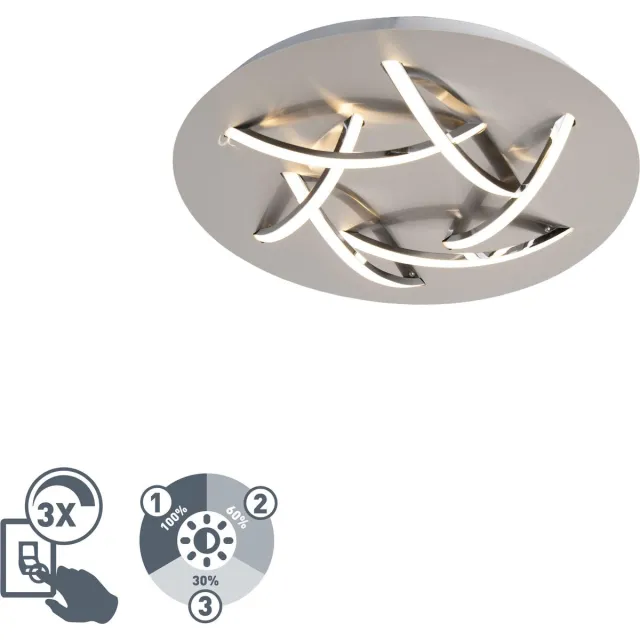 Trio leuchten delphina - Plafondlamp - 6 lichts - Ø 450 mm - Staal grijs