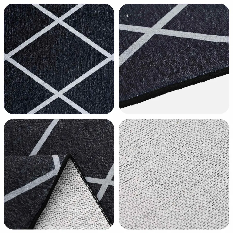 vidaXL Vloerkleed ORIZ Zwart diamantpatroon 200 x 280 cm, foto 4
