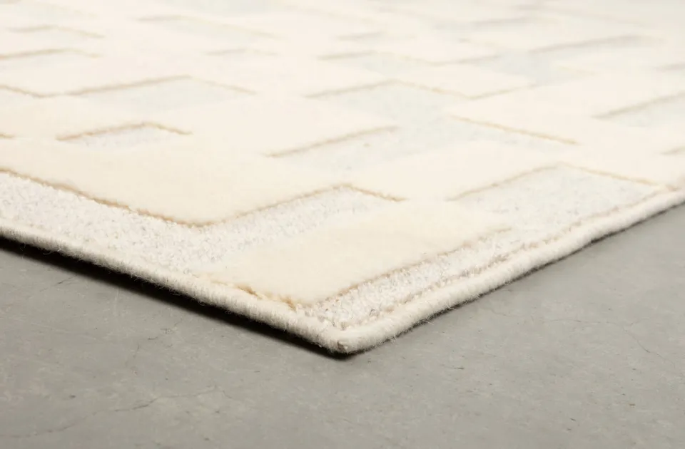 Zuiver Bricks wollen vloerkleed crème, foto 5