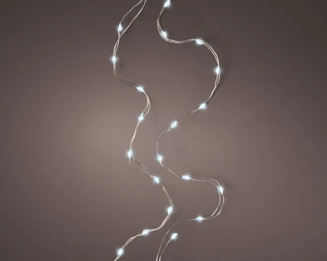 Lumineo MicroLED string BO l95 cm zilver/wt kerst