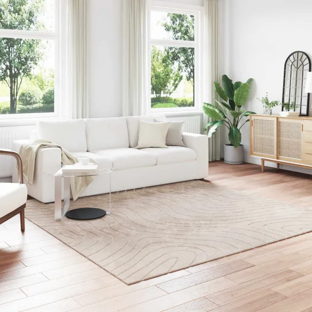 vidaXL Binnen- en buitentapijt PALMERAS Beige 240 x 240 cm Polyester, foto 2