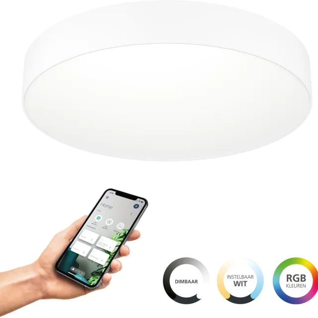 EGLO connect.z Gallizzi-Z Smart Plafondlamp - LED - Ø 49 cm - Wit - Instelbaar RGB & wit licht - Dimbaar - Zigbee