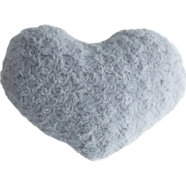 Atmosphera pluche bank kussen hartje vorm - grijs - 28 x 36 cm - Sierkussens - voor binnen
