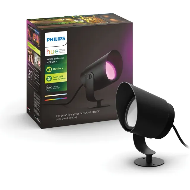Philips Hue Lily XL-tuinspot - wit en gekleurd licht - zwart - LowVolt