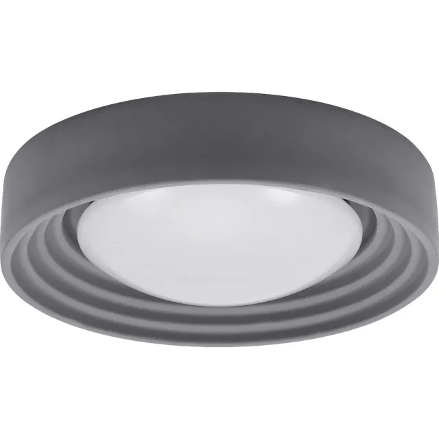 LEDVANCE ORBIS Concrete, grijze betonnen plafondlamp met LED, 18W, 1500lm, 3000K vriendelijk warm wit, dimbaar in 3 niveaus door te klikken, 400mm diameter, IP20 bescherming, geschikt voor badkamers Grijs