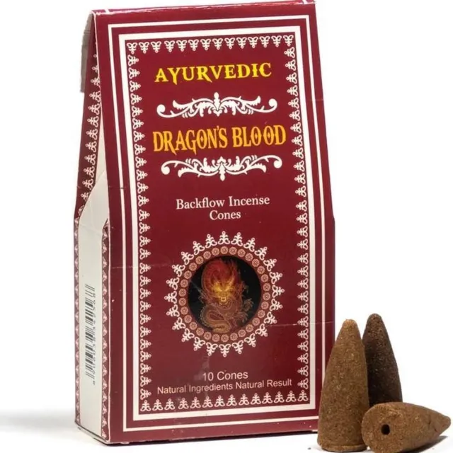 Ayurvedic Ayurvedische Dragon's Blood backflow Wierookkegels Aardbei
