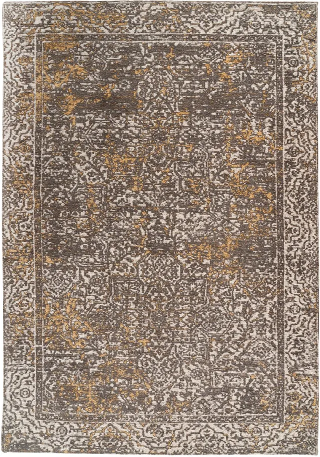 Padiro design laagpolig vloerkleed 120 x 170 cm - donkerbeige - modern abstract ontwerp - voor vloerverwarming - van polyester en katoen