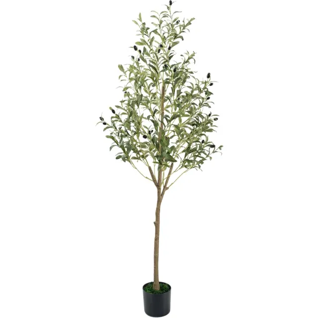 Unyqoos Realistische kunstmatige olijfboom van 150 cm voor stijlvolle interieurdecoratie groen