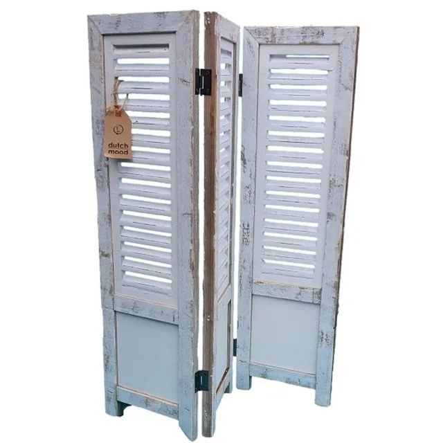 Dutch mood Shutter Wit - Hout - Home deco old dutch shutter - 70 cm - white - Woonaccessoire - Woonaccessoires - Decoratief - Ibiza style - Woondecoratie - Decoratie - Jaloezie - Ibizastyle - Look - Wood - Wooden shutter - Sfeer - Landelijk - Huiskamer Vintage