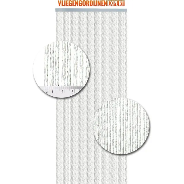 Vliegengordijnenexpert® Vliegengordijnenexpert Milano - Vliegengordijn - 100x240 cm - Transparant met witte draad Op het kozijn