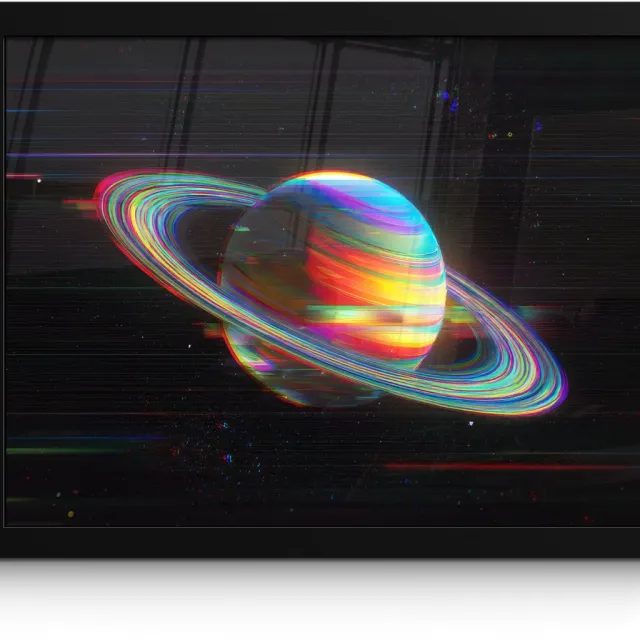 FrameYourWall Poster in lijst - Fotolijst 40x30 cm - Posters - Planeet - Cirkel - Kleurrijk - Posterlijst zwart - Decoratie - Wanddecoratie woonkamer - Muurdecoratie slaapkamer