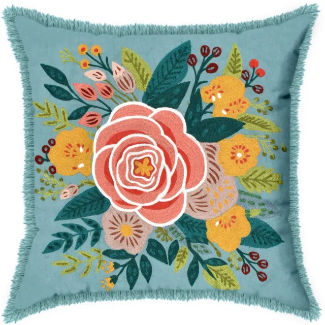 House of Nature Cushion Blooming Breeze 45x45cm Groenblauw