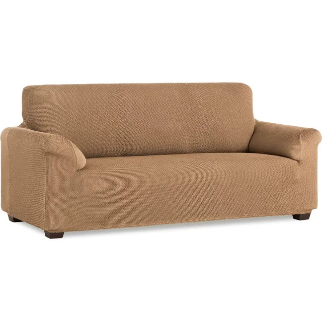 Belmarti Bankhoes Milan 230cm tot 260cm breed - Beige - Stretch - Anti-statisch - Ademend katoen - Premium Belmarti® - Beste kwaliteit bankhoezen