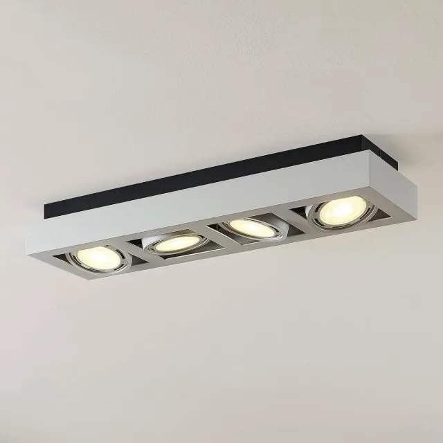 ARCCHIO plafondlamp - 4lichts - Aluminium, metaal - H: 9 cm - GU10 - wit